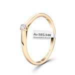 0,05 Karat Diamant Verlobungsring, Gelbgold 585 / 14K, Weite 53 mm, Gewicht ca. 1.9 g.