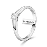 0,20 Karat Diamant Verlobungsring, Weißgold 585 / 14K, Weite 50 mm, Gewicht ca. 2.5 g.