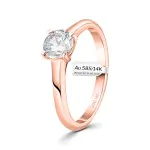 0,70 Karat Diamant Ring mit GIA Zertifikat, Rotgold 585 / 14K, Breite 1,7 mm,Weite 55 mm, Gewicht ca. 2.9 g.