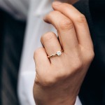 Verlobungsring in Rotgold mit Diamant 0,05K bis 1 Karat