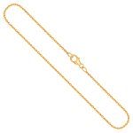 Goldkette als Ankerkette rund in Gelbgold 750 / 18K, 42 cm lang, 1,5 mm breit, Gewicht ca. 3.3 g.