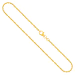 Goldkette als Ankerkette rund in Gelbgold 585 / 14 Karat, 75 cm lang, 2 mm breit, Gewicht ca. 8,3 g.