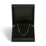 Goldkette als Ankerkette diamantiert in Gelbgold 375 / 9K, 42 cm lang, 1.2 mm breit, Gewicht ca. 1.9 g.