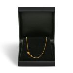 Goldkette als Ankerkette diamantiert in Gelbgold 750 / 18K, 40 cm lang, 1,3 mm breit, Gewicht ca. 3.1 g.
