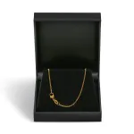 Goldkette als Ankerkette diamantiert in Gelbgold 585 / 14K, 38 cm lang, 1,3 mm breit, Gewicht ca. 2.3 g.