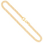 Goldkette als Panzerkette flach in Gelbgold 585 / 14 Karat, 34 cm lang, 3.4 mm breit, Gewicht ca. 9.8 g.