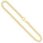Goldkette als Panzerkette flach in Gelbgold 585 / 14K, 45 cm lang, 3,4 mm breit, Gewicht ca. 13 g.
