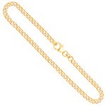 Goldkette als Panzerkette flach in Gelbgold 585 / 14K, 50 cm lang, 3,4 mm breit, Gewicht ca. 14.7 g.