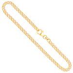 Goldkette als Panzerkette flach in Gelbgold 585 / 14K, 55 cm lang, 3,4 mm breit, Gewicht ca. 15.5 g.
