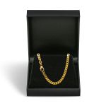 Goldkette als Panzerkette flach in Gelbgold 333 / 8K, 50 cm lang, 4,1 mm breit, Gewicht ca. 18.9 g.