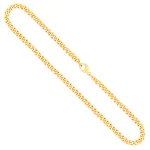 Goldkette als Panzerkette flach in Gelbgold 585 / 14 Karat, 65 cm lang, 4.7 mm breit, Gewicht ca. 38,6 g.