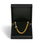 Goldkette als Panzerkette flach in Gelbgold 585 / 14 Karat, 65 cm lang, 4.7 mm breit, Gewicht ca. 38,6 g.
