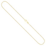 Goldkette als Panzerkette flach in Gelbgold 750 / 18K, 38 cm lang, 1,1 mm breit, Gewicht ca. 2 g.
