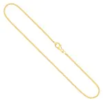 Goldkette als Panzerkette flach in Gelbgold 585 / 14K, 45 cm lang, 1,2 mm breit, Gewicht ca. 2.5 g.