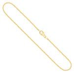 Goldkette als Panzerkette flach in Gelbgold 750 / 18K, 38 cm lang, 1,2 mm breit, Gewicht ca. 2.6 g.