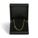 Goldkette als Panzerkette flach in Gelbgold 585 / 14K, 36 cm lang, 2,1 mm breit, Gewicht ca. 5.1 g.