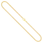 Goldkette als Panzerkette flach 1.1 Höhe in Gelbgold 750 / 18 Karat, 42 cm lang, 2.4 mm breit, Gewicht ca. 9,5 g.