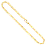 Goldkette als Dollarkette satiniert in Gelbgold 585 / 14 Karat, 55 cm lang, 3.7 mm breit, Gewicht ca. 24,1 g.