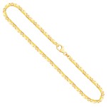 Goldkette als Dollarkette satiniert in Gelbgold 585 / 14K, 60 cm lang, 3,7 mm breit, Gewicht ca. 26.3 g.