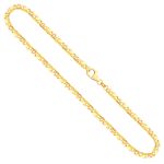 Goldkette als Dollarkette satiniert in Gelbgold 333 / 8K, 50 cm lang, 3,7 mm breit, Gewicht ca. 19.4 g.