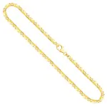 Goldkette als Dollarkette satiniert in Gelbgold 333 / 8K, 50 cm lang, 3,7 mm breit, Gewicht ca. 19.4 g.