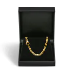 Goldkette als Dollarkette satiniert in Gelbgold 585 / 14 Karat, 42 cm lang, 3.7 mm breit, Gewicht ca. 17,8 g.