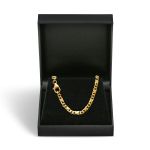Goldkette als Dollarkette satiniert in Gelbgold 333 / 8K, 50 cm lang, 3,7 mm breit, Gewicht ca. 19.4 g.