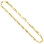 Goldkette als Dollarkette in Gelbgold 585 / 14K, 42 cm lang, 4,9 mm breit, Gewicht ca. 30.2 g.