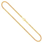 Goldkette als Zopfkette hohl in Gelbgold 585 / 14K, 50 cm lang, 2,1 mm breit, Gewicht ca. 6.3 g.