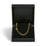 Goldkette als Zopfkette hohl in Gelbgold 585 / 14K, 50 cm lang, 2,1 mm breit, Gewicht ca. 6.3 g.