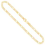 Goldkette als Figarokette in Gelbgold 333 / 8K, 45 cm lang, 3,1 mm breit, Gewicht ca. 5.2 g.