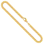 Goldkette als Panzerkette facettiert in Gelbgold 585 / 14 Karat, 65 cm lang, 3.9 mm breit, Gewicht ca. 18 g.