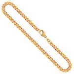 Goldkette als Panzerkette facettiert in Gelbgold 585 / 14K, 45 cm lang, 3,9 mm breit, Gewicht ca. 12.5 g.