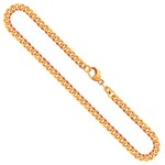 Goldkette als Panzerkette facettiert in Gelbgold 585 / 14K, 50 cm lang, 3,9 mm breit, Gewicht ca. 13.8 g.