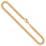 Goldkette als Panzerkette facettiert in Gelbgold 585 / 14K, 70 cm lang, 3,9 mm breit, Gewicht ca. 19.4 g.