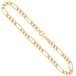 Goldkette als Figarokette hohl in Gelbgold 333 / 8K, 50 cm lang, 4 mm breit, Gewicht ca. 6.4 g.