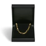 Goldkette als Figarokette hohl in Gelbgold 333 / 8K, 50 cm lang, 4 mm breit, Gewicht ca. 6.4 g.