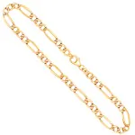 Goldkette als Figarokette hohl in Gelbgold 333 / 8K, 55 cm lang, 4 mm breit, Gewicht ca. 7.3 g.