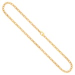 Goldkette als Panzerkette hohl in Gelbgold 585 / 14K, 45 cm lang, 3,6 mm breit, Gewicht ca. 7.2 g.