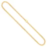 Goldkette als Panzerkette hohl in Gelbgold 585 / 14K, 45 cm lang, 3,6 mm breit, Gewicht ca. 7.2 g.