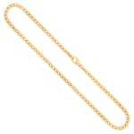 Goldkette als Panzerkette hohl in Gelbgold 585 / 14K, 50 cm lang, 3,6 mm breit, Gewicht ca. 8.1 g.