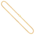 Goldkette als Panzerkette hohl in Gelbgold 585 / 14K, 50 cm lang, 3,6 mm breit, Gewicht ca. 8.1 g.