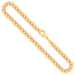 Goldkette als Panzerkette hohl in Gelbgold 585 / 14K, 50 cm lang, 4,7 mm breit, Gewicht ca. 13.3 g.