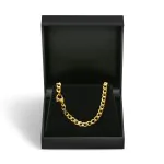 Goldkette als Panzerkette hohl in Gelbgold 585 / 14K, 50 cm lang, 4,7 mm breit, Gewicht ca. 13.3 g.