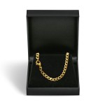 Armband als Panzerkette hohl in Gelbgold 375 / 9K, 21 cm lang, 4,7 mm breit, Gewicht ca. 5.4 g.