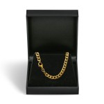 Armband als Panzerkette hohl in Gelbgold 585 / 14K, 21 cm lang, 5,4 mm breit, Gewicht ca. 8.2 g.