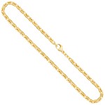 Goldkette als Königskette in Gelbgold 585 / 14K, 85 cm lang, 3,2 mm breit, Gewicht ca. 62.0 g.
