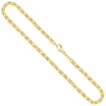 Goldkette als Königskette in Gelbgold 585 / 14K, 85 cm lang, 3,2 mm breit, Gewicht ca. 62.0 g.
