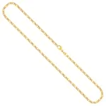 Goldkette als Tigeraugenkette hohl in Gelbgold 585 / 14K, 50 cm lang, 2,5 mm breit, Gewicht ca. 3.6 g.