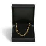 Armband als Tigeraugenkette hohl in Gelbgold 585 / 14K, 19 cm lang, 3,8 mm breit, Gewicht ca. 3 g.